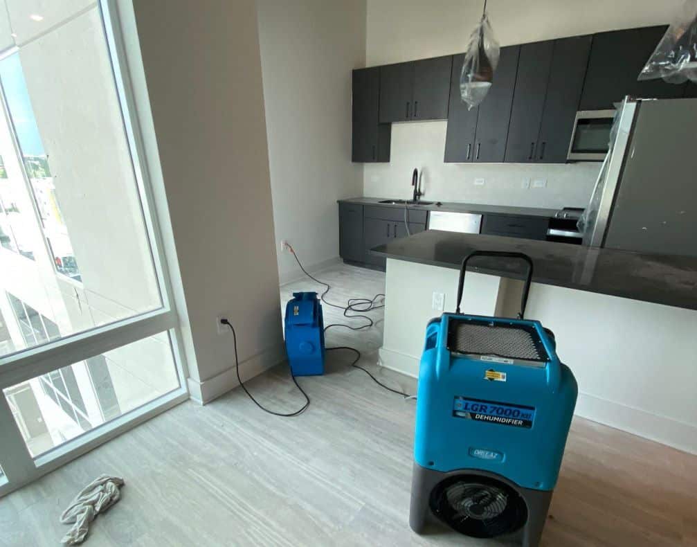 commercial building with water damage restoration