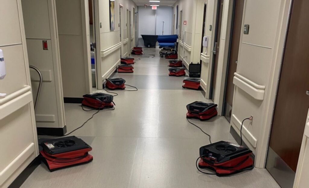 Healthcare water damage restoration for hospitals and health clinics